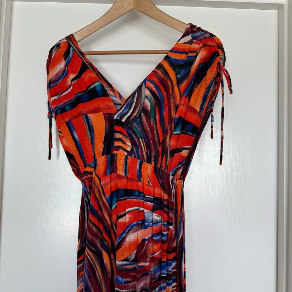 Vibrant Multicolor Abstract Women's Dress from Tahiti